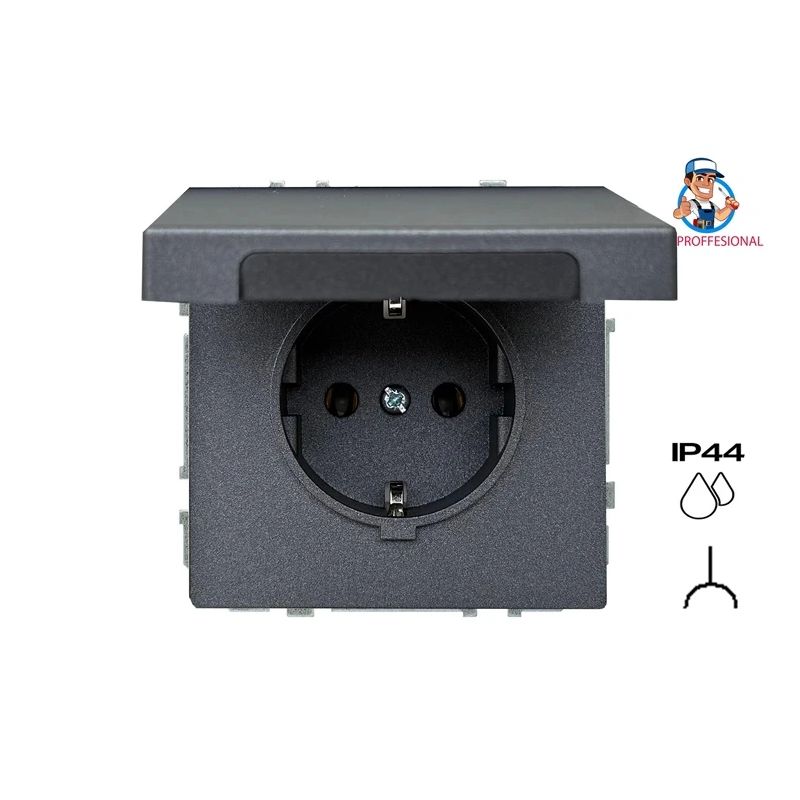 Rozete LIREGUS MODERN. IP44. matēta melna krāsa