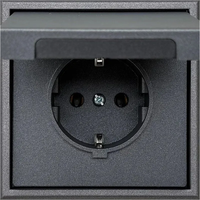 Kontaktligzda Liregus Modern IKL16-208-01.M-BM, Iezemēta rozete, IP44, matēts melns