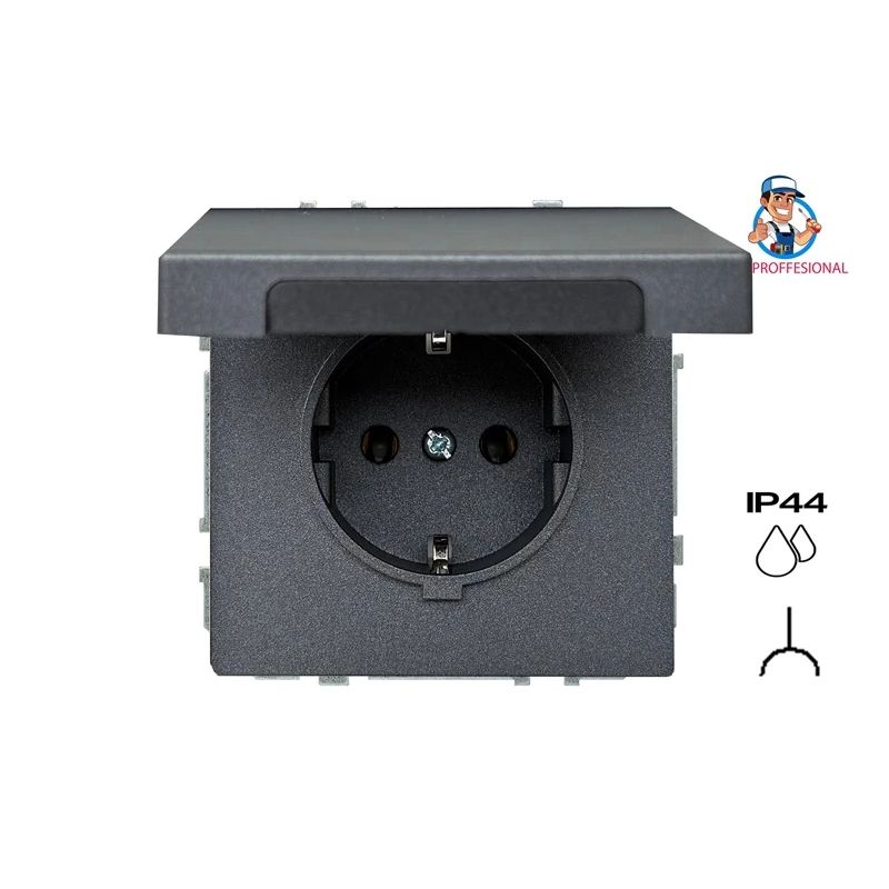 Rozete LIREGUS MODERN. IP44. matēta melna krāsa