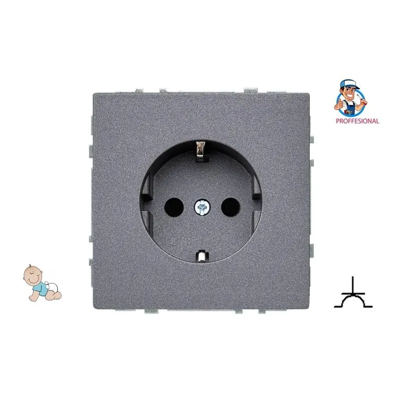 Kontaktligzda Liregus Modern IKL16-214-01.M-BM, Iezemēta rozete, matēts melns