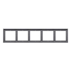 Piecu vietu rāmis LIREGUS MODERN, matētas melns