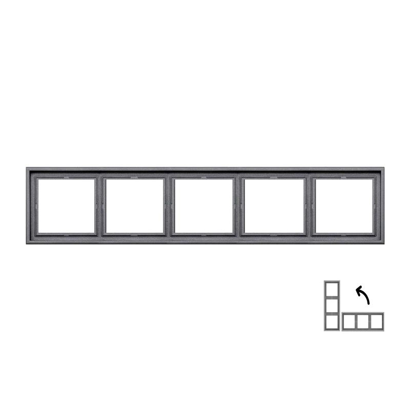 Piecu vietu rāmis LIREGUS MODERN, matētas melns