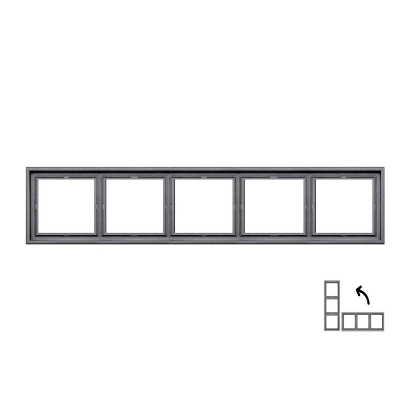 Piecu vietu rāmis LIREGUS MODERN, matētas melns