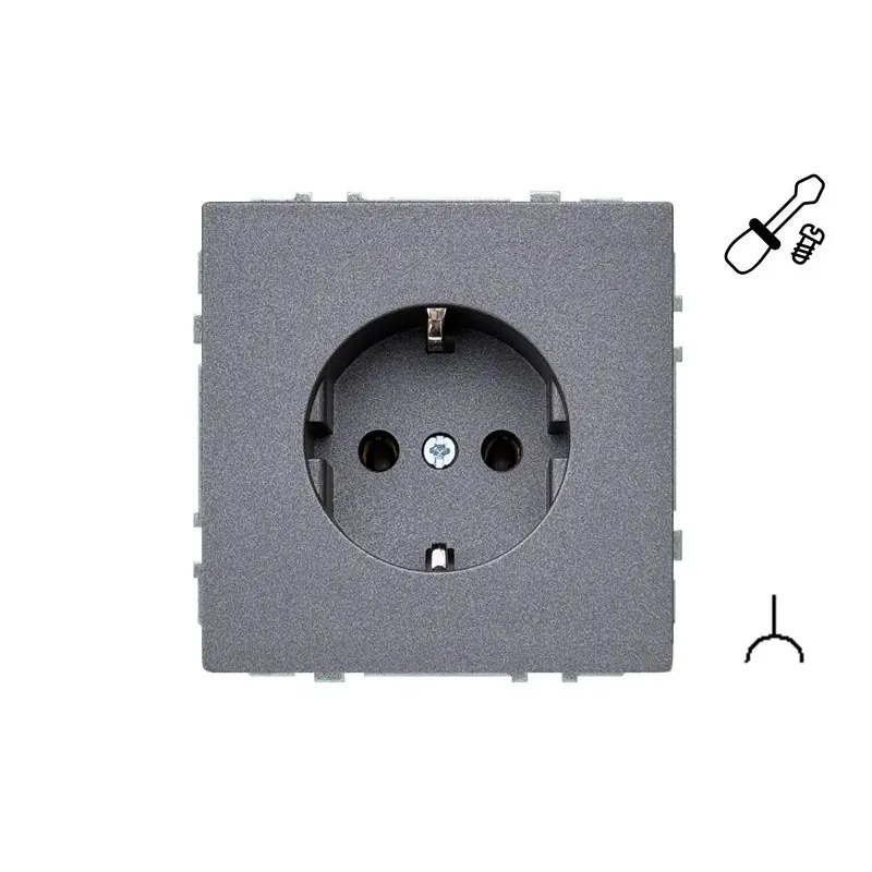 Kontaktligzda Liregus Modern IKL16-404-01.M-BM, Iezemēta rozete, matēts melns