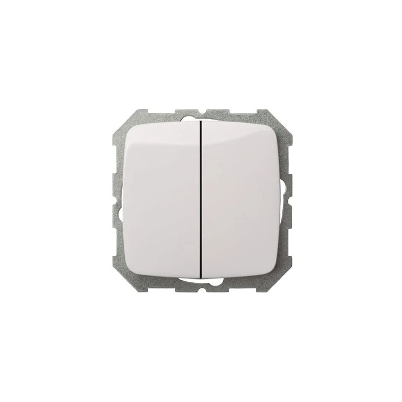 Slēdzis liregus alfa 1+1 b-r balts