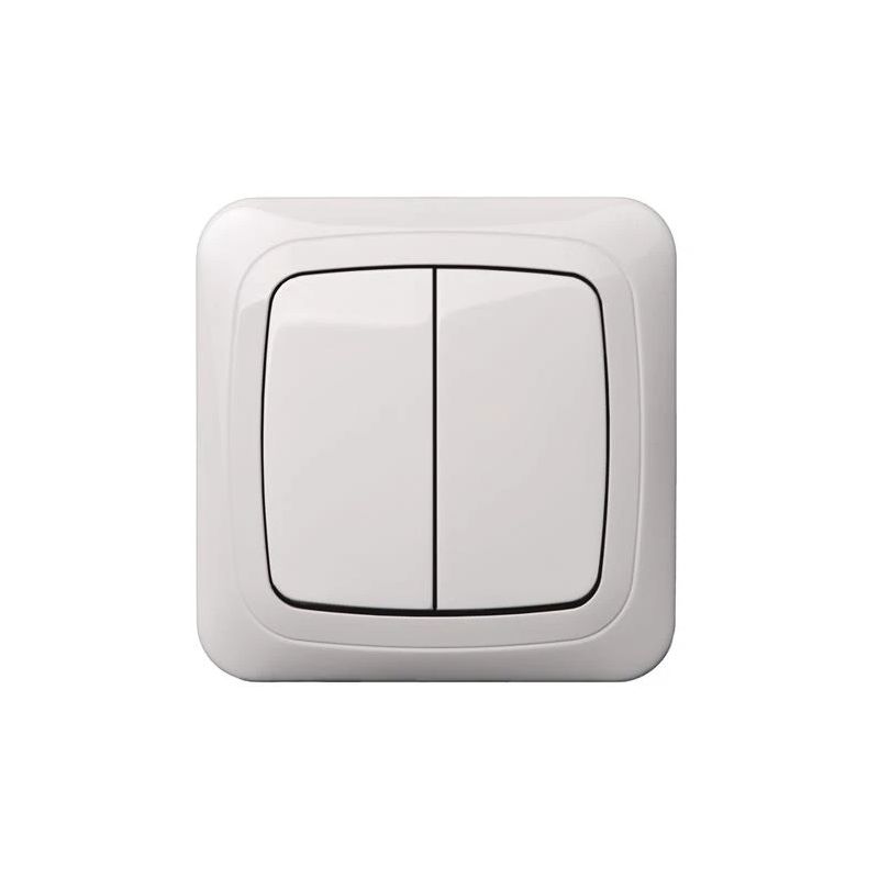 Slēdzis liregus alfa 1+1 b-r balts