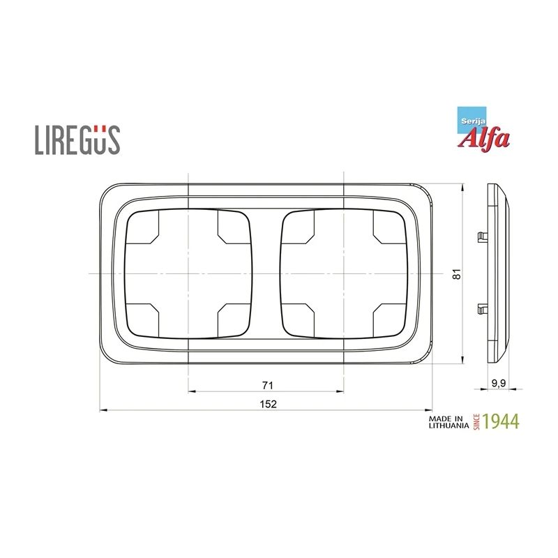 Rāmis liregus alfa 2-viet. balts