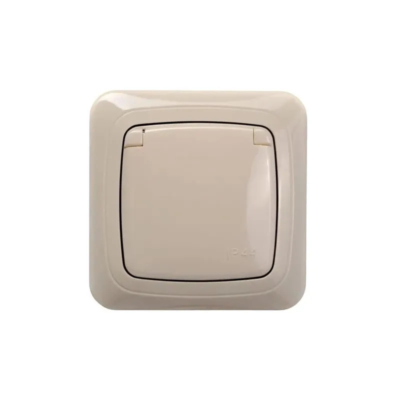 Kontaktligzda Liregus Alfa IKL16-008-01 A-S, Iezemēta rozete, IP44, bēša