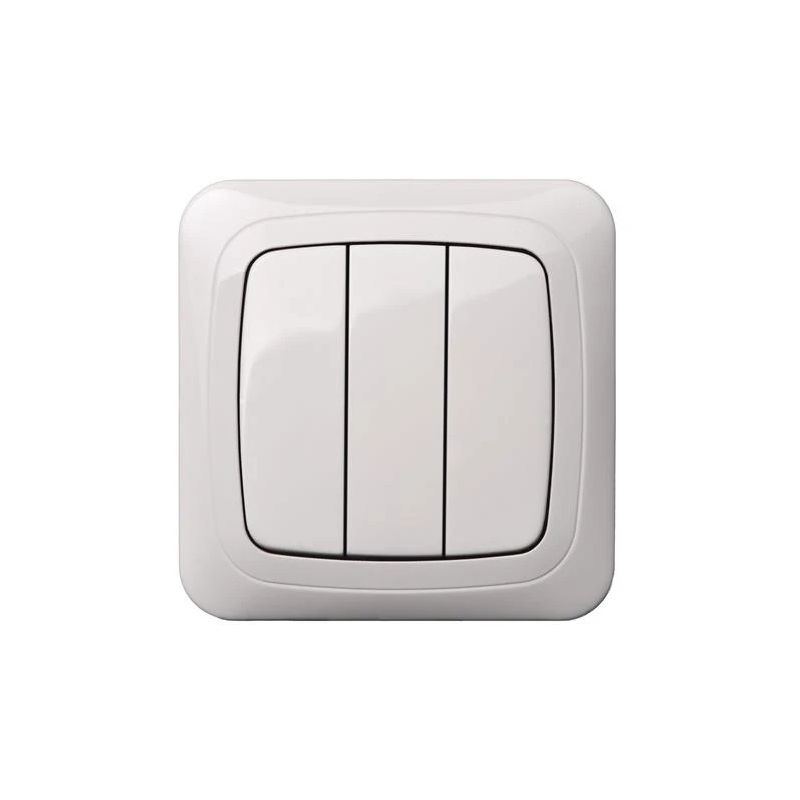 Slēdzis z-a ij3 16-001-01 1+1+1 balts