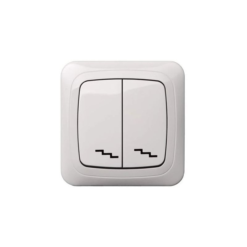 Slēdzis LIREGUS ALFA, 2 taustiņi, balta krāsa