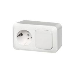 Rozete+slēdzis liregus balts