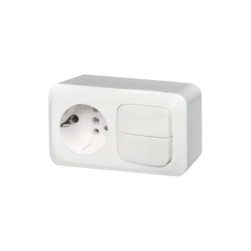 Kontaktligzdas un slēdža bloks Liregus Alfa PKLJ-002, balts, 250 V