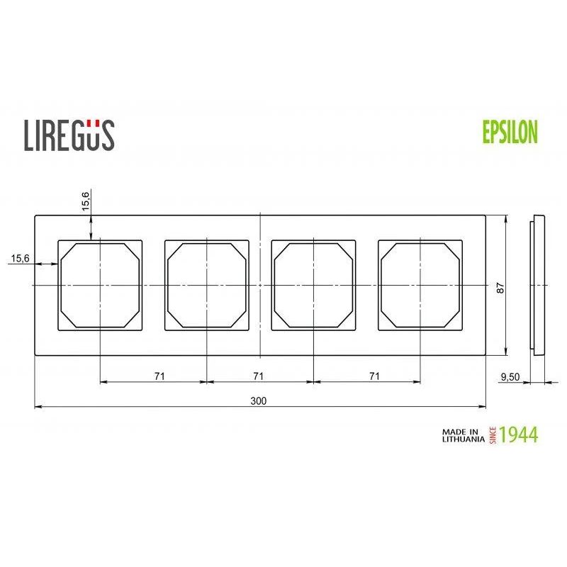 Rāmis liregus epsilon 4-viet. balts