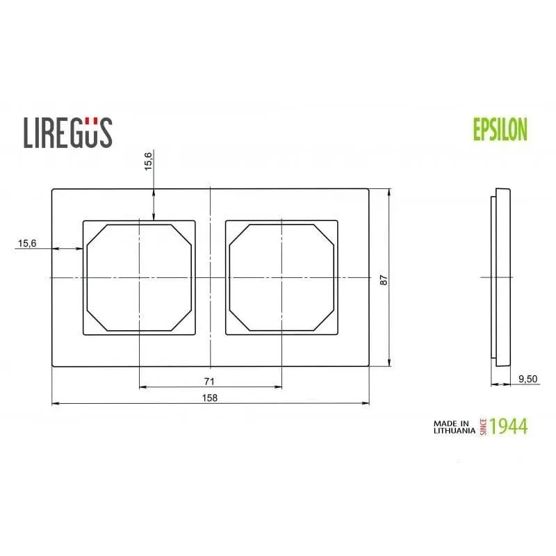 Rāmis liregus epsilon 2-viet. mat.stikls
