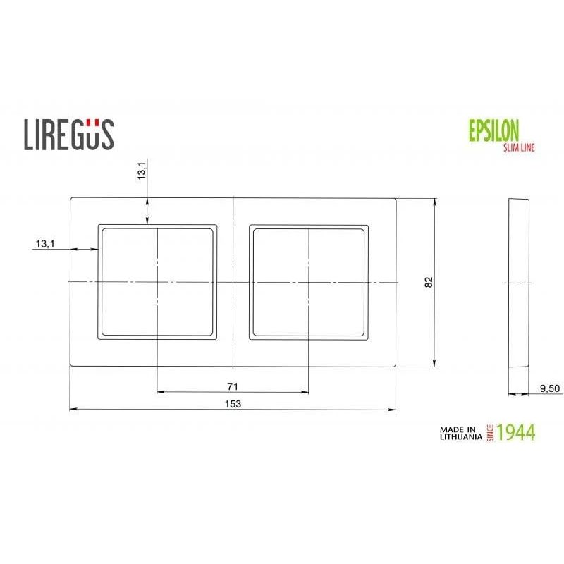 Rāmis liregus epsilon slim 2-viet. balts