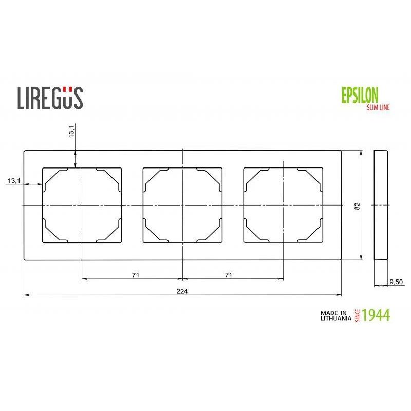 Rāmis liregus epsilon slim 3-viet. balts