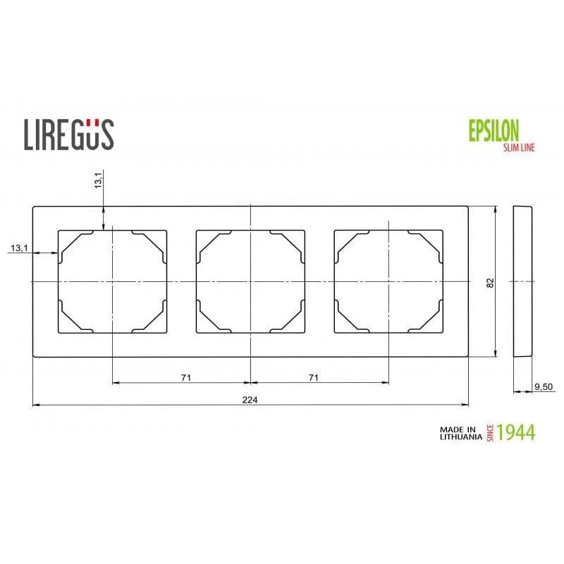 Rāmītis epsilon slim k14-145-03 metāl.