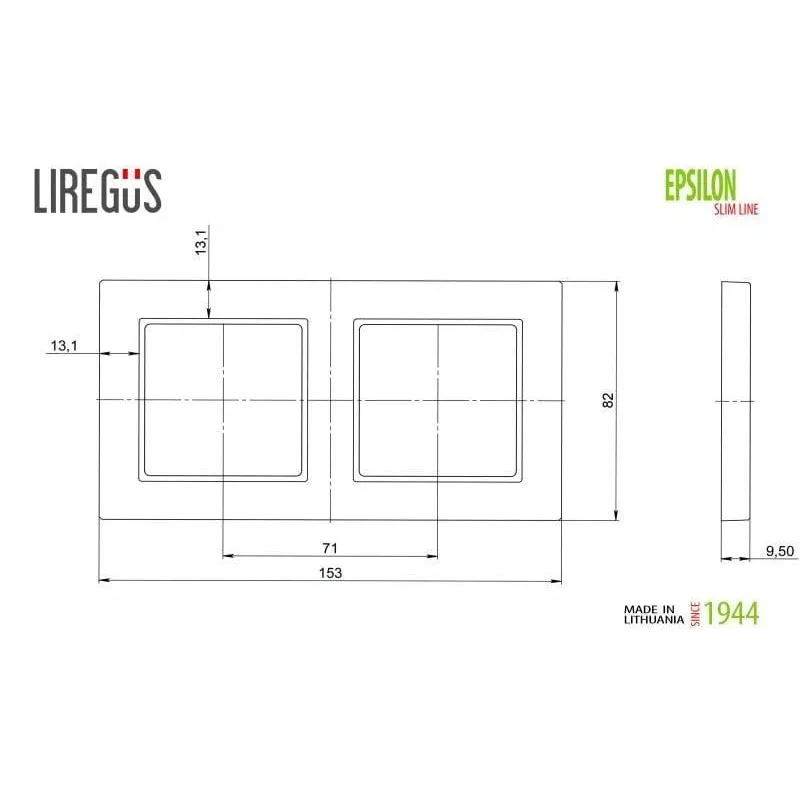 Rāmis 2PL Liregus Epsilon, antracīta krās.