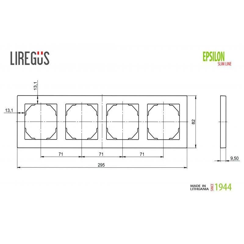Rāmītis epsilon slim 14-145-04 melns