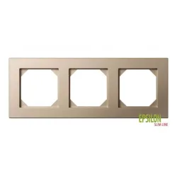 Тройная рамка Liregus Epsilon, шампань цв.