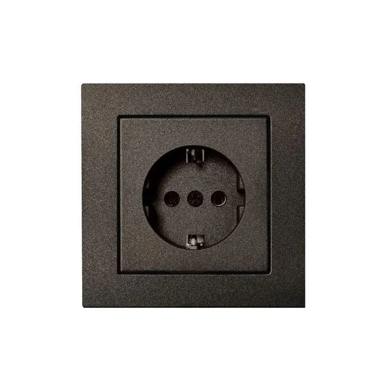 Kontaktligzda Liregus Epsilon IKL16-204-01 E-J, Iezemēta rozete, antracīta