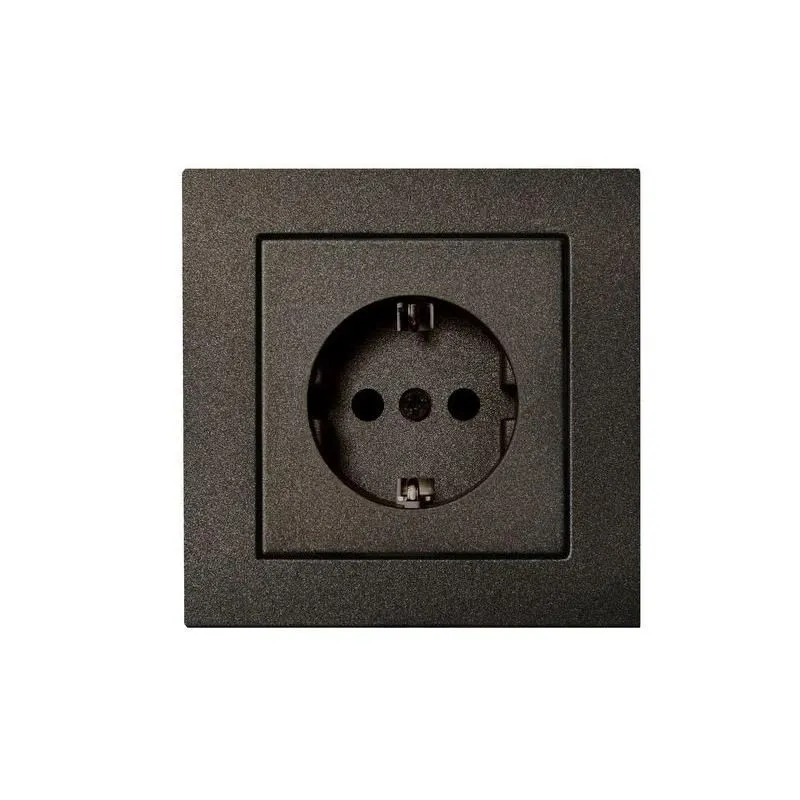 Kontaktligzda Liregus Epsilon IKL16-214-01 E-J, Iezemēta rozete, antracīta krās.