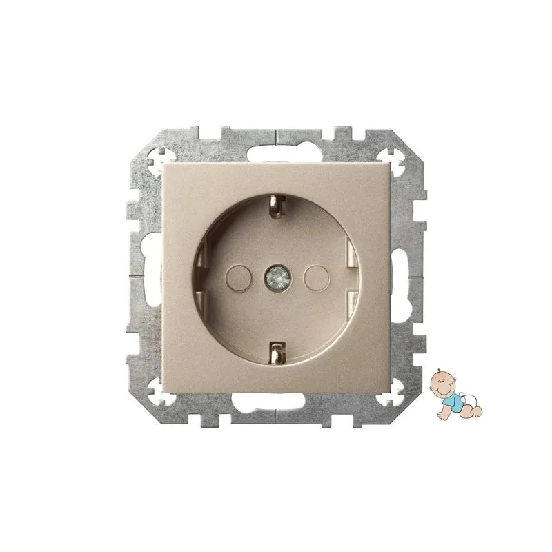 Kontaktligzda Liregus Epsilon IKL16-214-01 E-CH, Iezemēta rozete, šampanieša krās.