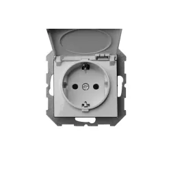 Pistikupesa Liregus Epsilon ĮKL16-208-01 E-B, maandusega, IP44, valge v.