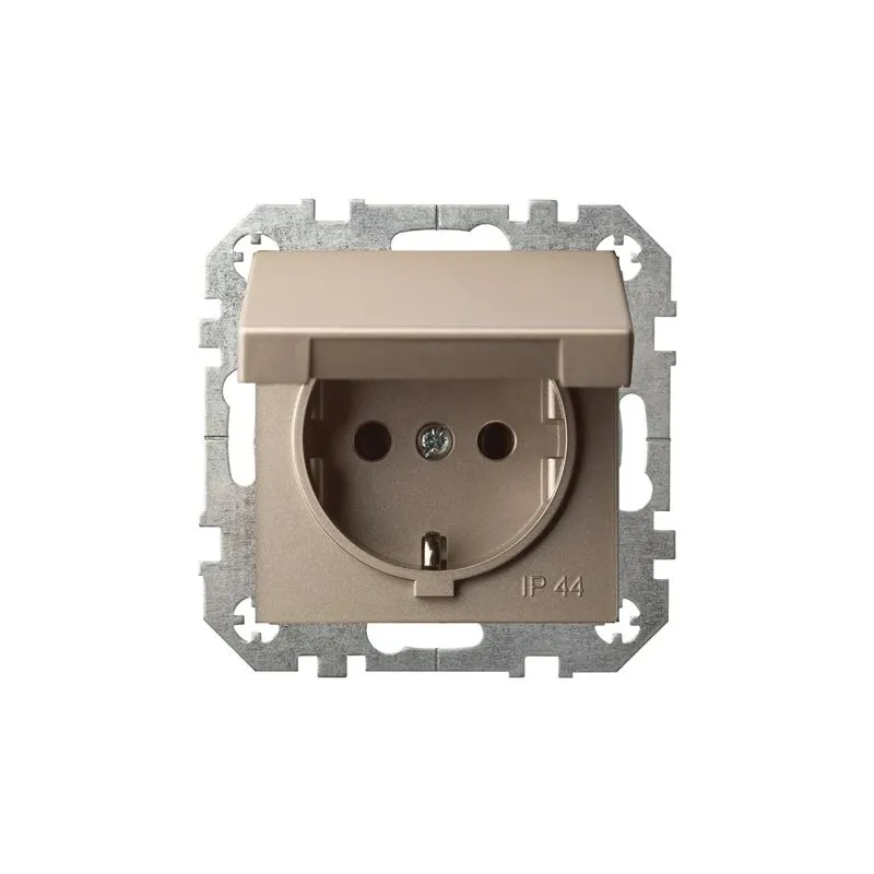 Kontaktligzda Liregus Epsilon IKL 16-208-01 E-Ch, Iezemēta rozete, IP44, šampanieša