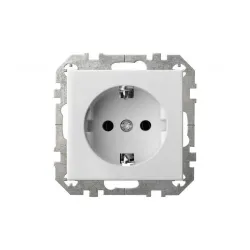 Kištukinis lizdas Liregus Epsilon IKL16-404-01 E-B, su įžeminimu, balta sp.