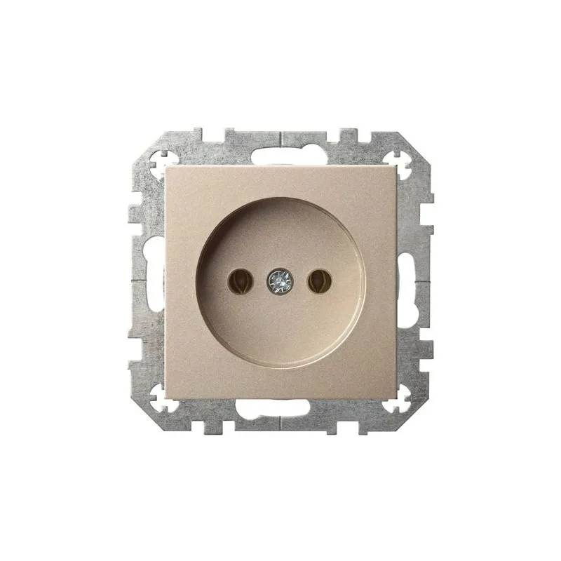 Kontaktligzda Liregus Epsilon IKL16-304-01 E-CH, rozete bez zemējuma, šampanieša