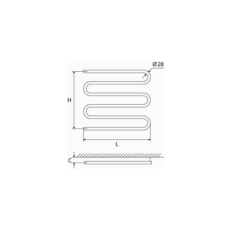 Ūdens dvieļu žāvētājs Elonika EN600SD. melna. 50x60 cm