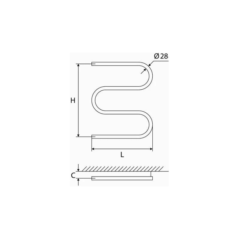 Ūdens dvieļu žāvētājs Elonika EN460SD. melna 600 mm x 600 mm