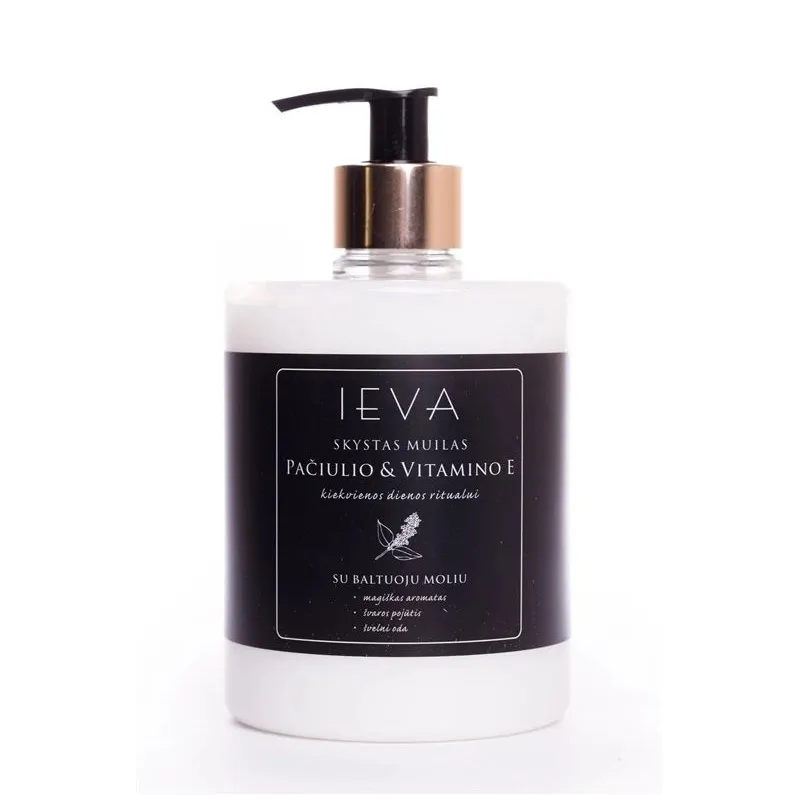 Šķidrās ziepes Ieva, pačūlijas un e vitamīna smarža, 500 ml