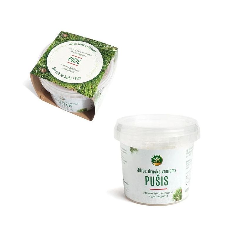 Melnās jūras sāls ar priežu eļļu MĖTA. 350G