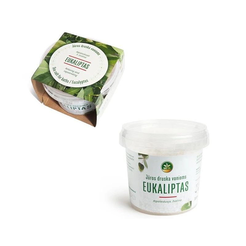 Melnās jūras sāls ar eikalipta eļļa MĖTA. 350G