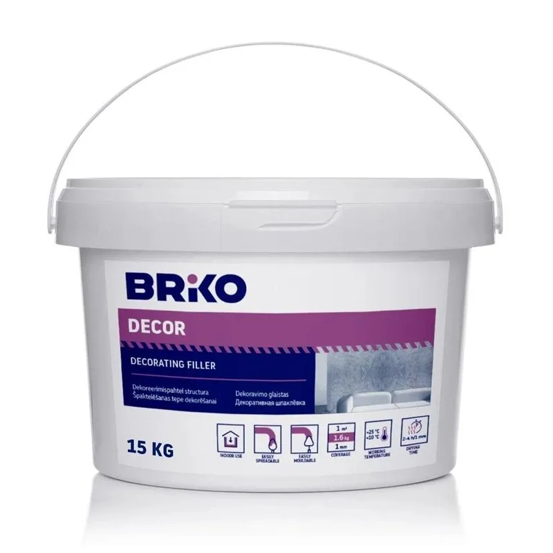 Špaktele Briko Structura, rupjgraudu, balta krās., 15 kg