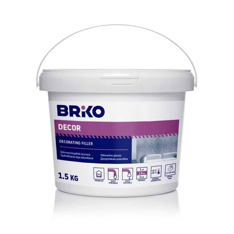 Špaktele Briko Structura. gatavs lietošanai. balta. 1.5 l