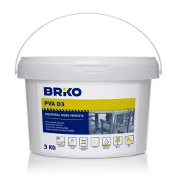 Клей универсальный Briko PVA D3, 3 кг, белый цв.