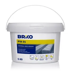 Liim universaalne Briko PVA D1, 5 kg, valge v.
