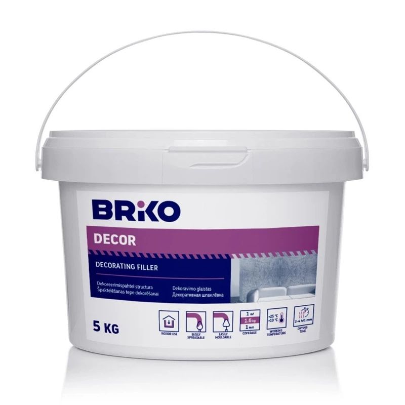 Špaktele Briko Structura. gatavs lietošanai. balta. 5 kg