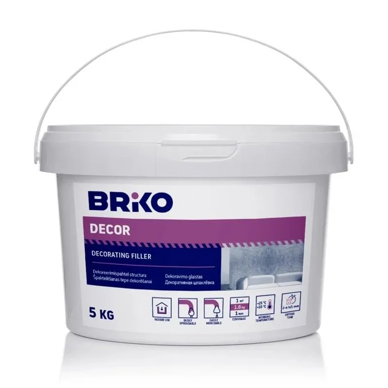 Špaktele Briko Structura, rupjgraudu, balta krās., 5 kg