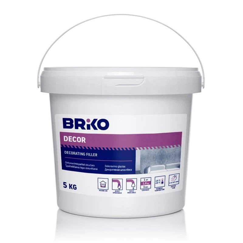 Špaktele Briko Structura. gatavs lietošanai. balta. 5 kg