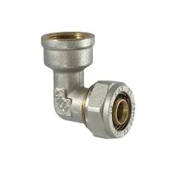 Užveržiama alkūnė TDM Brass 1070, 90 °, 32mm x 1, žalvaris-nikelis