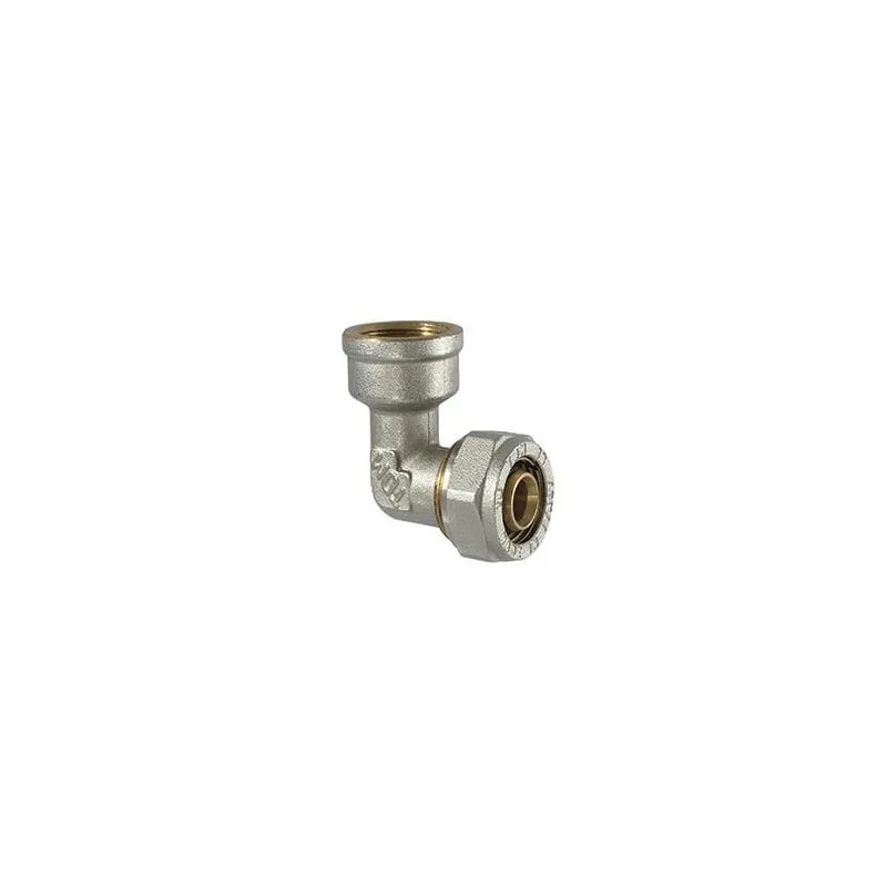 Savelkams līkums TDM Brass 1070, 90 °, 32mm x 1, misiņš-niķelis