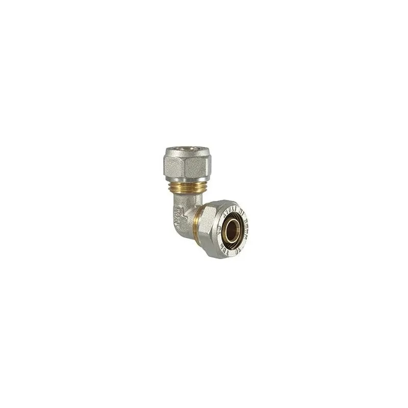 Savelkams līkums TDM Brass 1065, 90 °, 32mm, misiņš-niķelis