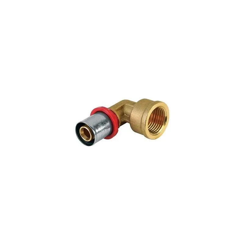Presējams līkums TDM Brass 1670, 90 °, 26mm x 3-4, misiņš