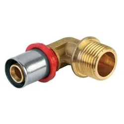 Pressitud küünarnukk TDM Brass 1675, 26mm x 3-4, messing