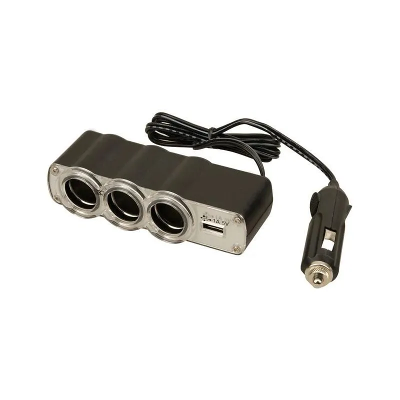 Usb and 12v socket multiplier with cord