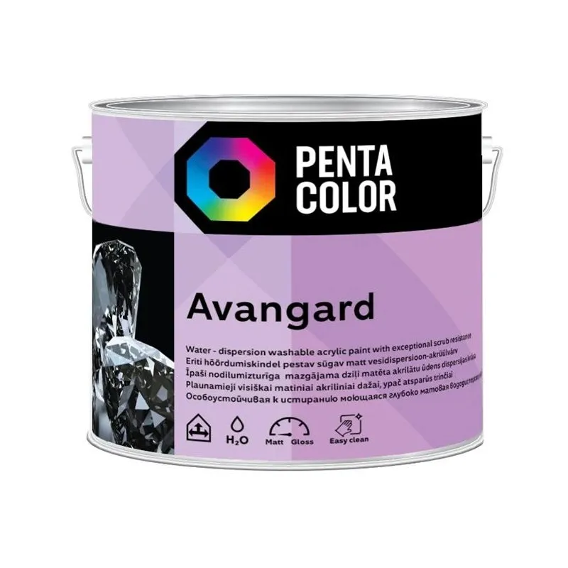 Dispersijas krāsa Pentacolor Avangard, balta krās., 4.5 l